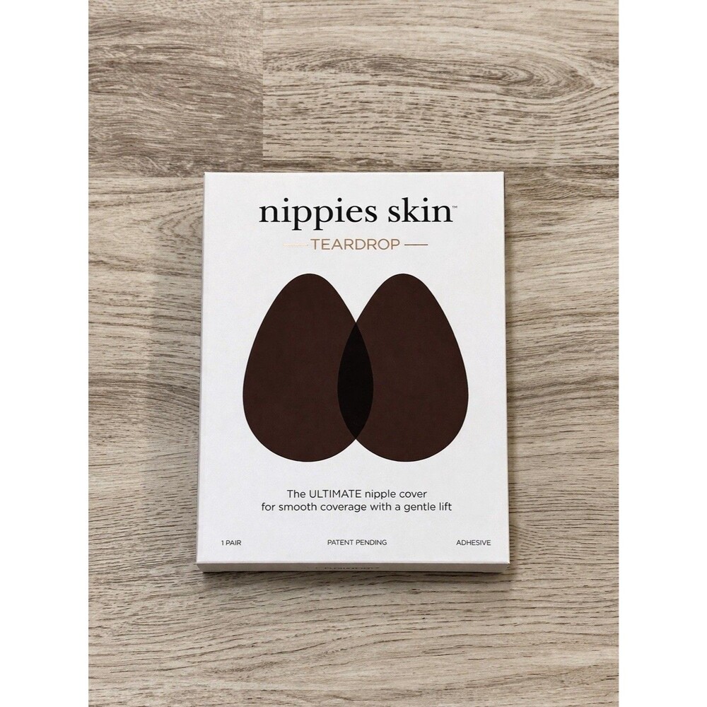 Nippies Skin Teardrop A-B Cup Nipple Covers Dark Skin Adhesive Lift Reusable New